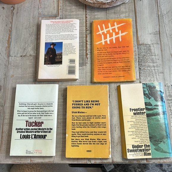 LOUIS L’AMOUR VINTAGE PAPERBACKS WESTERNS BOOKS SET OF FIVE - Picture 3 of 8